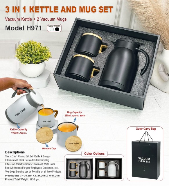 3 in 1 kettle and mug set